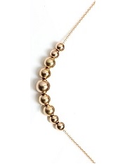 stunning tiny bead station yellow gold childrens necklace